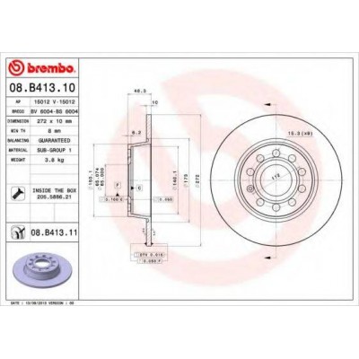 Тормозной диск 08B41311 BREMBO - купить в магазине запчастей по Украине