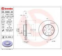 Тормозной диск BREMBO 09.3090.21 09309021 BREMBO - купить в магазине запчастей по Украине