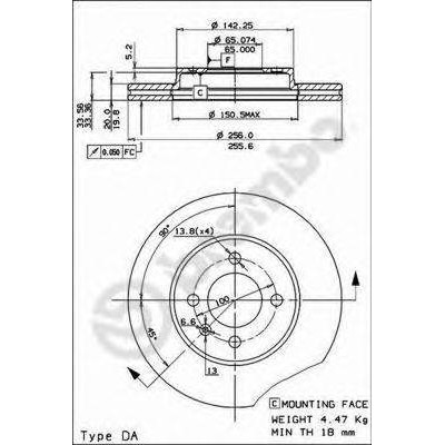 Тормозной диск 09516614 BREMBO - купить в магазине запчастей по Украине