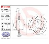 Тормозной диск BREMBO 09.5390.3X 0953903X BREMBO - купить в магазине запчастей по Украине
