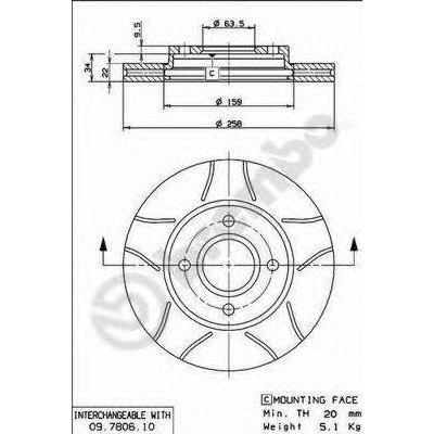Тормозной диск 09780675 BREMBO - купить в магазине запчастей по Украине