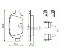 Комплект тормозных колодок, дисковый тормоз BOSCH 0 986 424 528 0986424528 BOSCH - купить в магазине запчастей по Украине