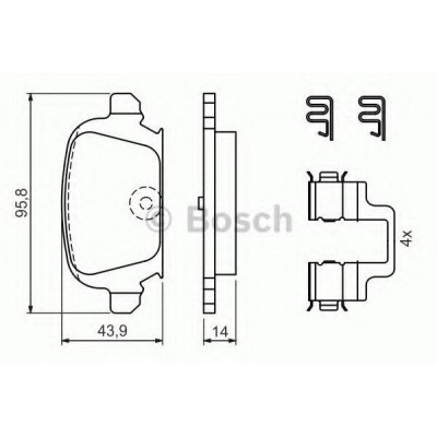 Комплект тормозных колодок, дисковый тормоз 0986424528 BOSCH - купить в магазине запчастей по Украине