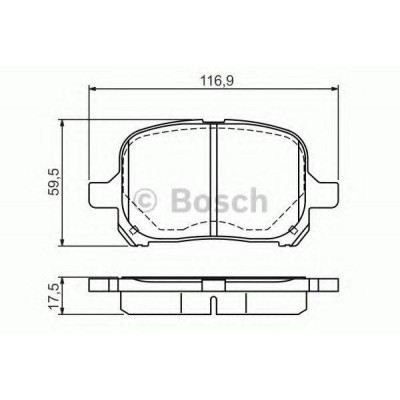 Комплект тормозных колодок, дисковый тормоз 0986424639 BOSCH - купити в магазині запчастин по Україні