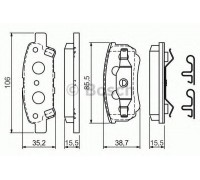 Комплект тормозных колодок, дисковый тормоз BOSCH 0 986 424 814 0986424814 BOSCH - купить в магазине запчастей по Украине