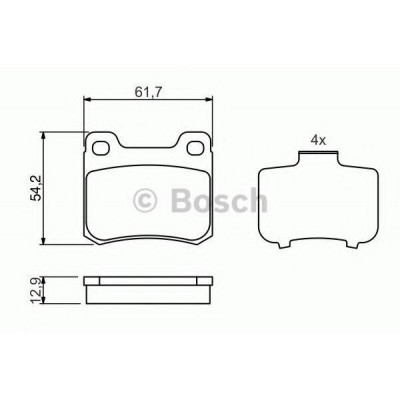Комплект тормозных колодок, дисковый тормоз 0986466874 BOSCH - купити в магазині запчастин по Україні