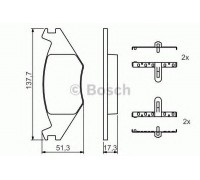 Комплект тормозных колодок, дисковый тормоз BOSCH 0 986 468 890 0986468890 BOSCH - купить в магазине запчастей по Украине