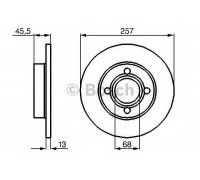 Тормозной диск BOSCH 0 986 478 016 0986478016 BOSCH - купити в магазині запчастин по Україні