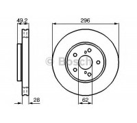 Тормозной диск BOSCH 0 986 478 968 0986478968 BOSCH - купити в магазині запчастин по Україні