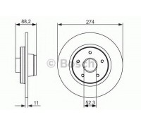 Тормозной диск BOSCH 0 986 479 695 0986479695 BOSCH - купить в магазине запчастей по Украине