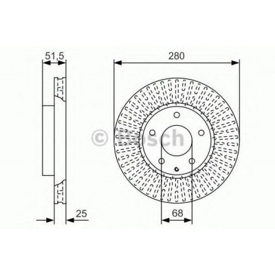 Тормозной диск 0986479C36 BOSCH - купить в магазине запчастей по Украине