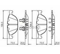 Комплект тормозных колодок, дисковый тормоз BOSCH 0 986 494 349 0986494349 BOSCH - купить в магазине запчастей по Украине