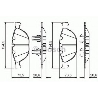 Комплект тормозных колодок, дисковый тормоз 0986494349 BOSCH - купить в магазине запчастей по Украине