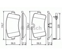 Комплект тормозных колодок, дисковый тормоз BOSCH 0 986 494 488 0986494488 BOSCH - купить в магазине запчастей по Украине