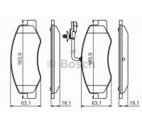 Комплект тормозных колодок, дисковый тормоз BOSCH 0 986 494 499 0986494499 BOSCH - купить в магазине запчастей по Украине