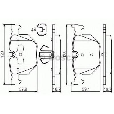 Комплект тормозных колодок, дисковый тормоз 0986494540 BOSCH - купить в магазине запчастей по Украине