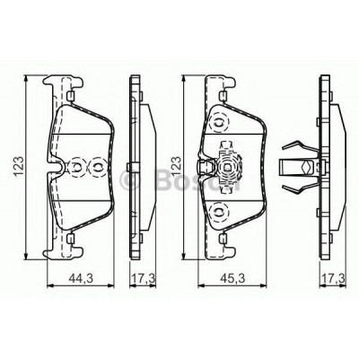 Комплект тормозных колодок, дисковый тормоз 0986494554 BOSCH - купить в магазине запчастей по Украине