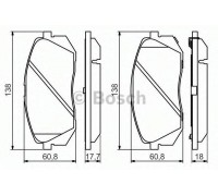 Комплект тормозных колодок, дисковый тормоз BOSCH 0 986 494 559 0986494559 BOSCH - купить в магазине запчастей по Украине