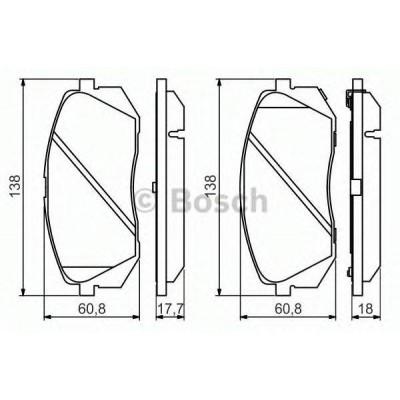 Комплект тормозных колодок, дисковый тормоз 0986494559 BOSCH - купить в магазине запчастей по Украине