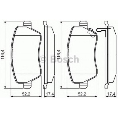Комплект тормозных колодок, дисковый тормоз 0986494573 BOSCH - купить в магазине запчастей по Украине