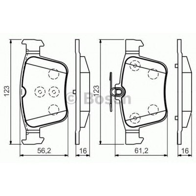 Комплект тормозных колодок, дисковый тормоз 0986494658 BOSCH - купити в магазині запчастин по Україні