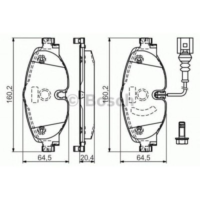 Комплект тормозных колодок, дисковый тормоз 0986494660 BOSCH - купить в магазине запчастей по Украине
