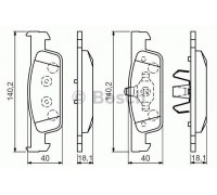 Комплект тормозных колодок, дисковый тормоз BOSCH 0 986 494 661 0986494661 BOSCH - купить в магазине запчастей по Украине