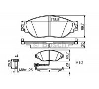 Комплект тормозных колодок, дисковый тормоз BOSCH 0 986 494 704 0986494704 BOSCH - купить в магазине запчастей по Украине