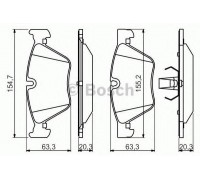 Комплект тормозных колодок, дисковый тормоз BOSCH 0 986 494 705 0986494705 BOSCH - купить в магазине запчастей по Украине