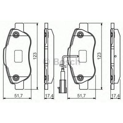 Комплект тормозных колодок, дисковый тормоз 0986495097 BOSCH - купить в магазине запчастей по Украине