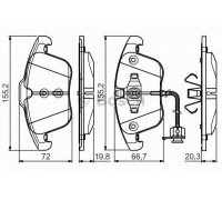 Комплект тормозных колодок, дисковый тормоз BOSCH 0 986 495 129 0986495129 BOSCH - купить в магазине запчастей по Украине