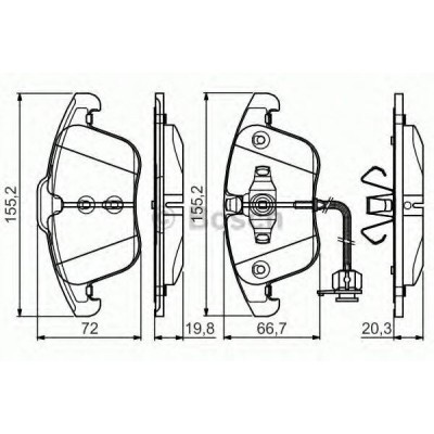 Комплект тормозных колодок, дисковый тормоз 0986495129 BOSCH - купить в магазине запчастей по Украине