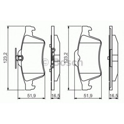 Комплект тормозных колодок, дисковый тормоз 0986495216 BOSCH - купить в магазине запчастей по Украине