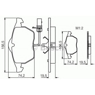 Комплект тормозных колодок, дисковый тормоз 0986495232 BOSCH - купить в магазине запчастей по Украине