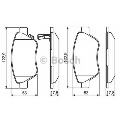 Комплект тормозных колодок, дисковый тормоз 0986495237 BOSCH - купить в магазине запчастей по Украине