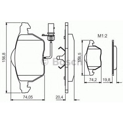 Комплект тормозных колодок, дисковый тормоз 0986495241 BOSCH - купить в магазине запчастей по Украине