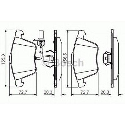 Комплект тормозных колодок, дисковый тормоз 0986495272 BOSCH - купить в магазине запчастей по Украине