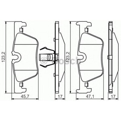 Комплект тормозных колодок, дисковый тормоз 0986495289 BOSCH - купить в магазине запчастей по Украине