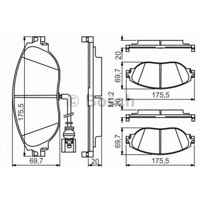 Комплект тормозных колодок, дисковый тормоз 0986495350 BOSCH - купить в магазине запчастей по Украине