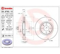 Тормозной диск BREMBO 09.8760.11 09876011 BREMBO - купить в магазине запчастей по Украине
