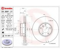 Тормозной диск BREMBO 09.8961.21 09896121 BREMBO - купить в магазине запчастей по Украине