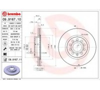 Тормозной диск BREMBO 09.9167.11 09916711 BREMBO - купить в магазине запчастей по Украине