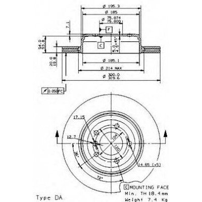Тормозной диск 09942511 BREMBO - купить в магазине запчастей по Украине