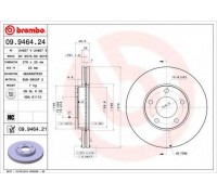 Тормозной диск BREMBO 09.9464.24 09946424 BREMBO - купить в магазине запчастей по Украине
