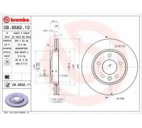 Тормозной диск BREMBO 09.9582.10 09958210 BREMBO - купить в магазине запчастей по Украине