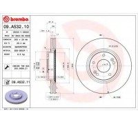 Тормозной диск BREMBO 09.A532.11 09A53211 BREMBO - купить в магазине запчастей по Украине