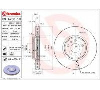 Тормозной диск BREMBO 09.A758.11 09A75811 BREMBO - купить в магазине запчастей по Украине