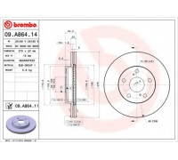 Тормозной диск BREMBO 09.A864.14 09A86414 BREMBO - купить в магазине запчастей по Украине