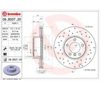 Тормозной диск BREMBO 09.B337.2X 09B3372X BREMBO - купить в магазине запчастей по Украине