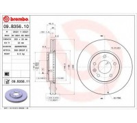 Тормозной диск BREMBO 09.B356.11 09B35611 BREMBO - купить в магазине запчастей по Украине
